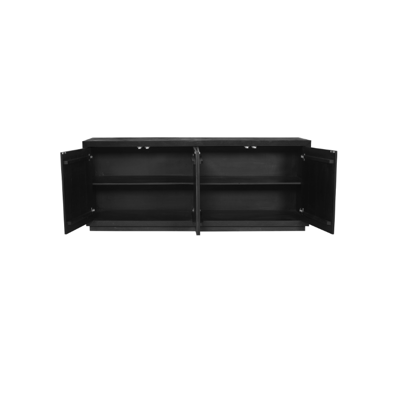 Dressoir Brussel Zwart Mangohout 200 cm