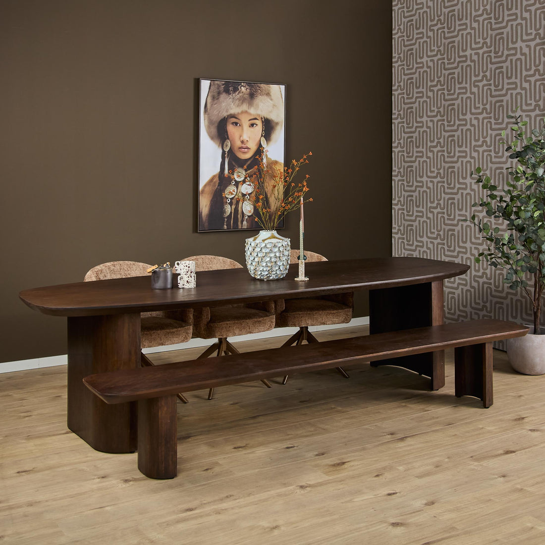 Eettafel Maré Bruin Mangohout 300 cm