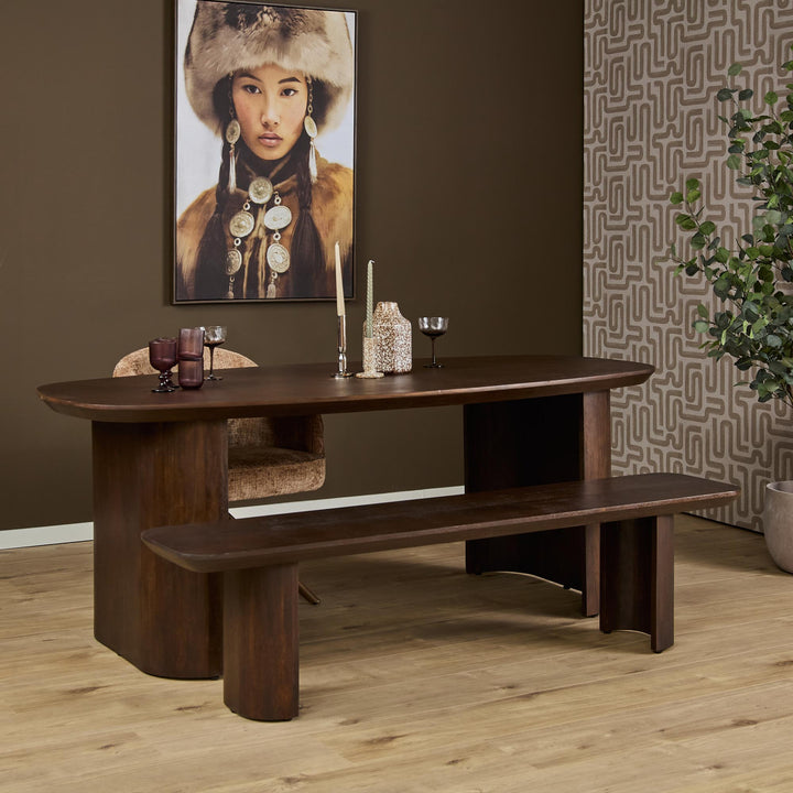 Eetkamerbank Maré Bruin Mangohout 180 cm