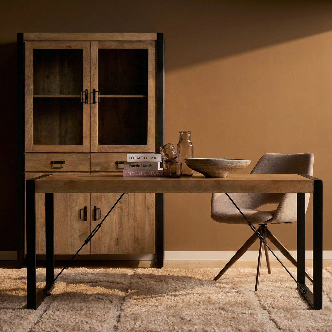 Rechthoekige eettafel Britt Naturel Mangohout  200 cm
