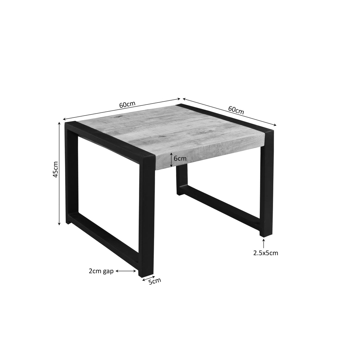 Bijzettafel Britt Naturel Mangohout 60 cm