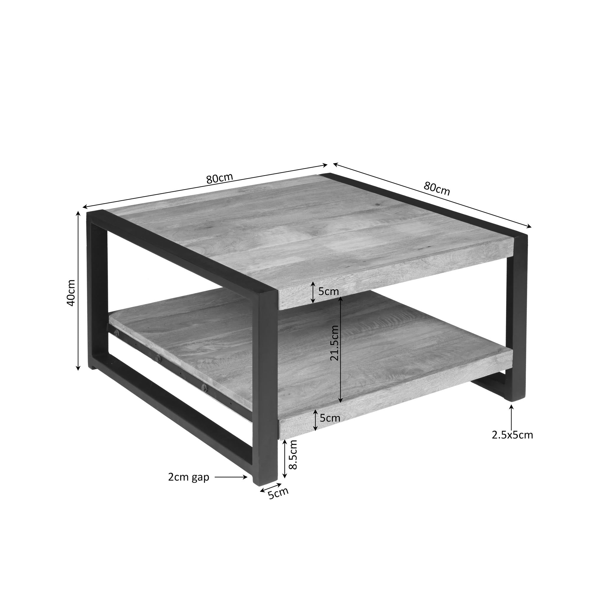 Salontafel Britt Naturel Mangohout 80 cm