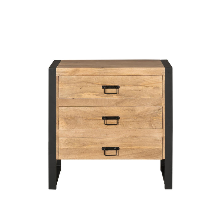 Ladenkast Britt Drie Lades Naturel Mangohout  80 cm