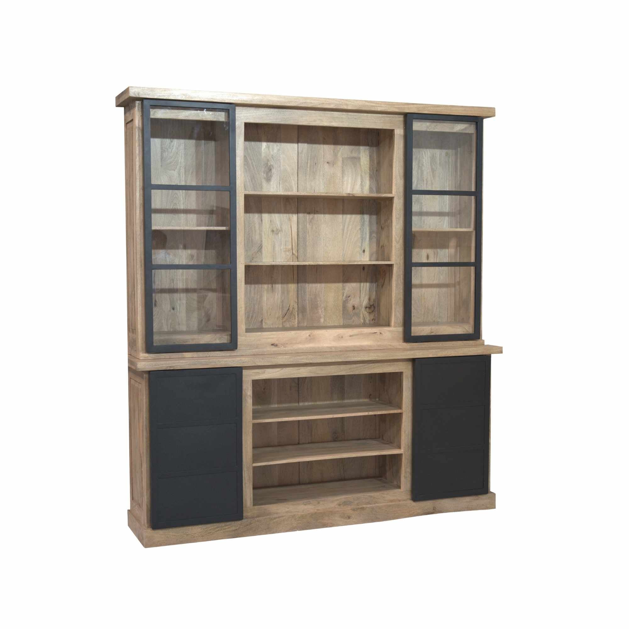 Vitrinekast Noa Naturel Mangohout 200 cm