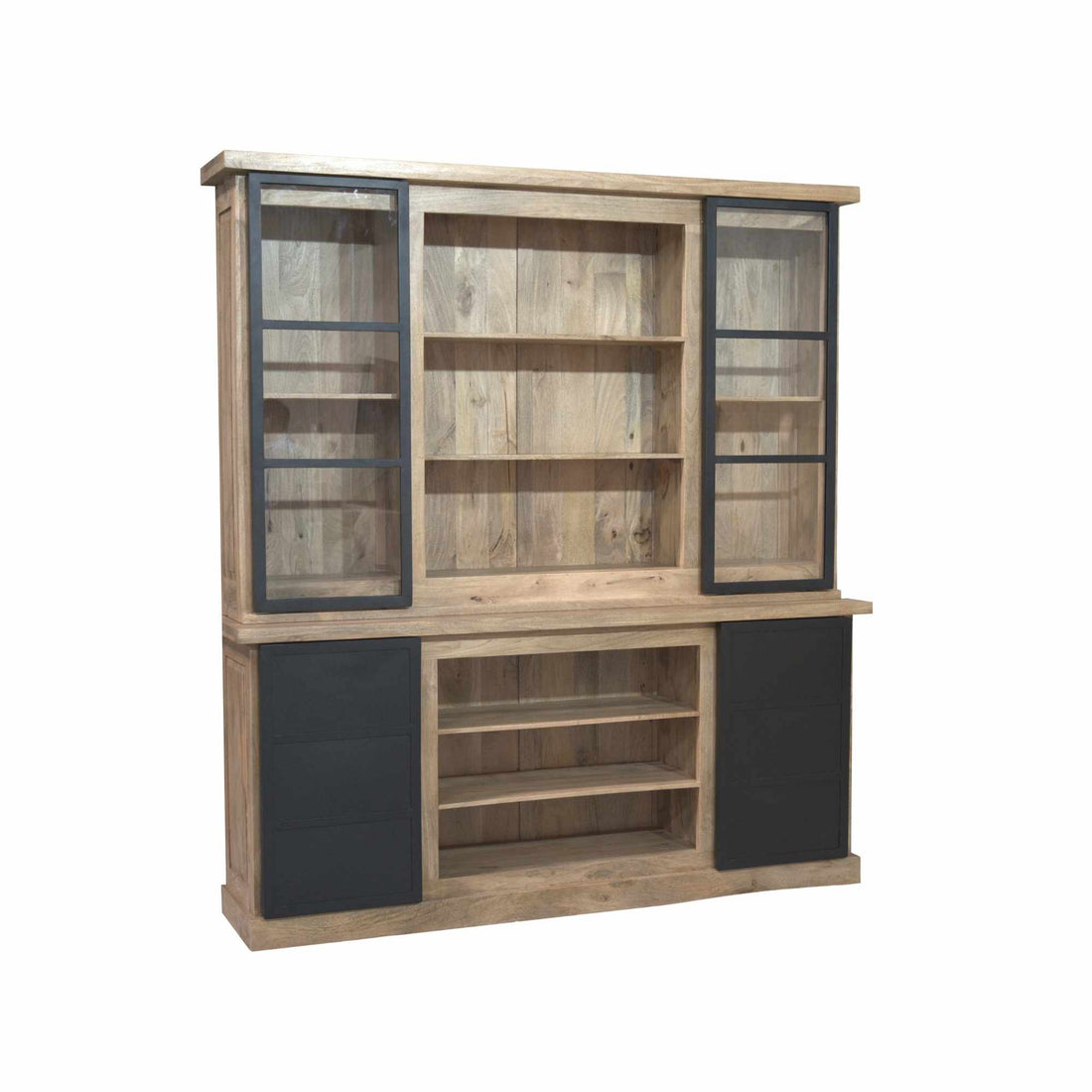 Vitrinekast Noa Naturel Mangohout 200 cm