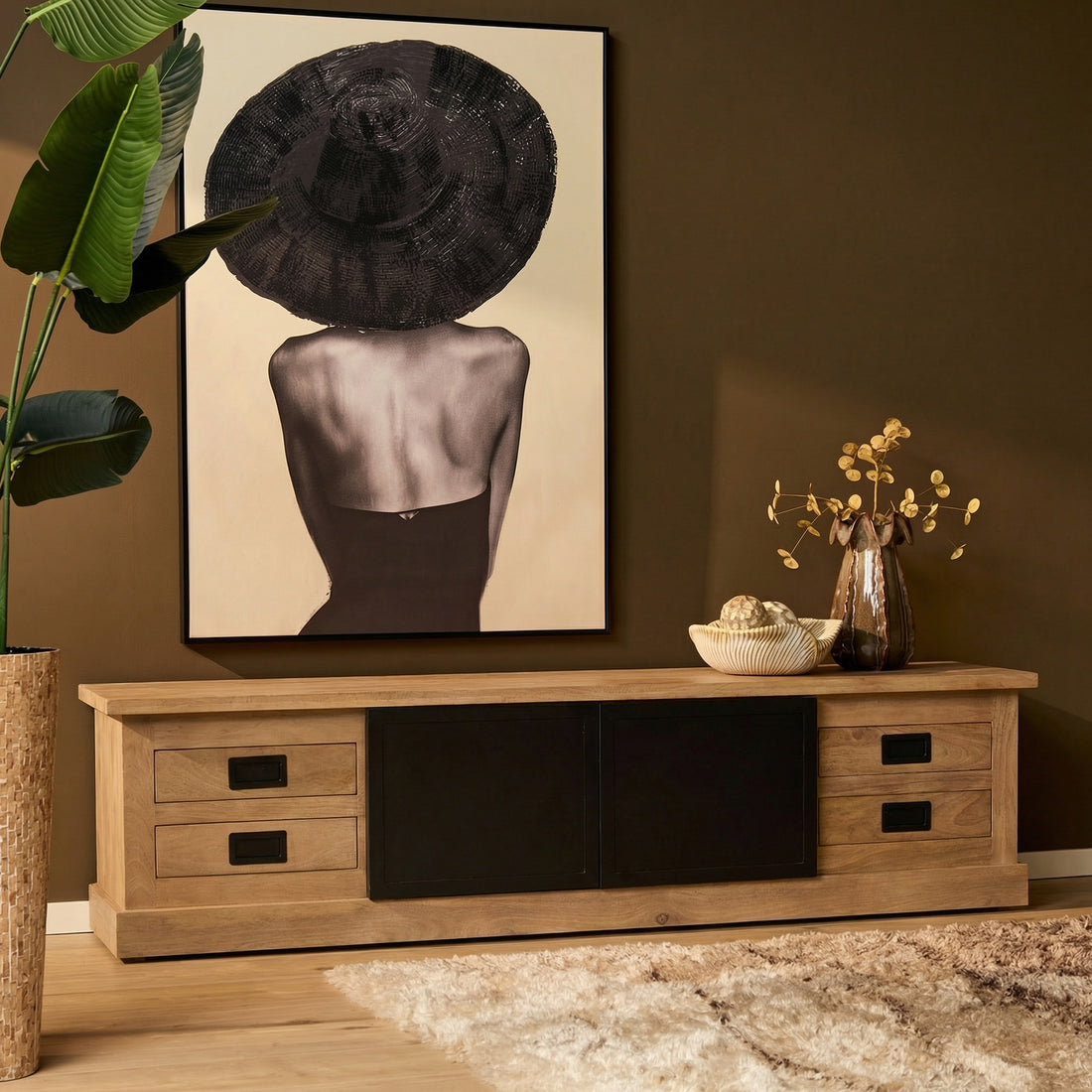 Tv meubel Noa Naturel Mangohout 200 cm