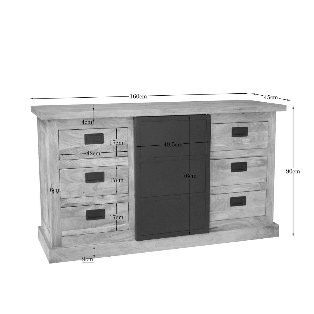 Dressoir Noa Naturel Mangohout 160 cm