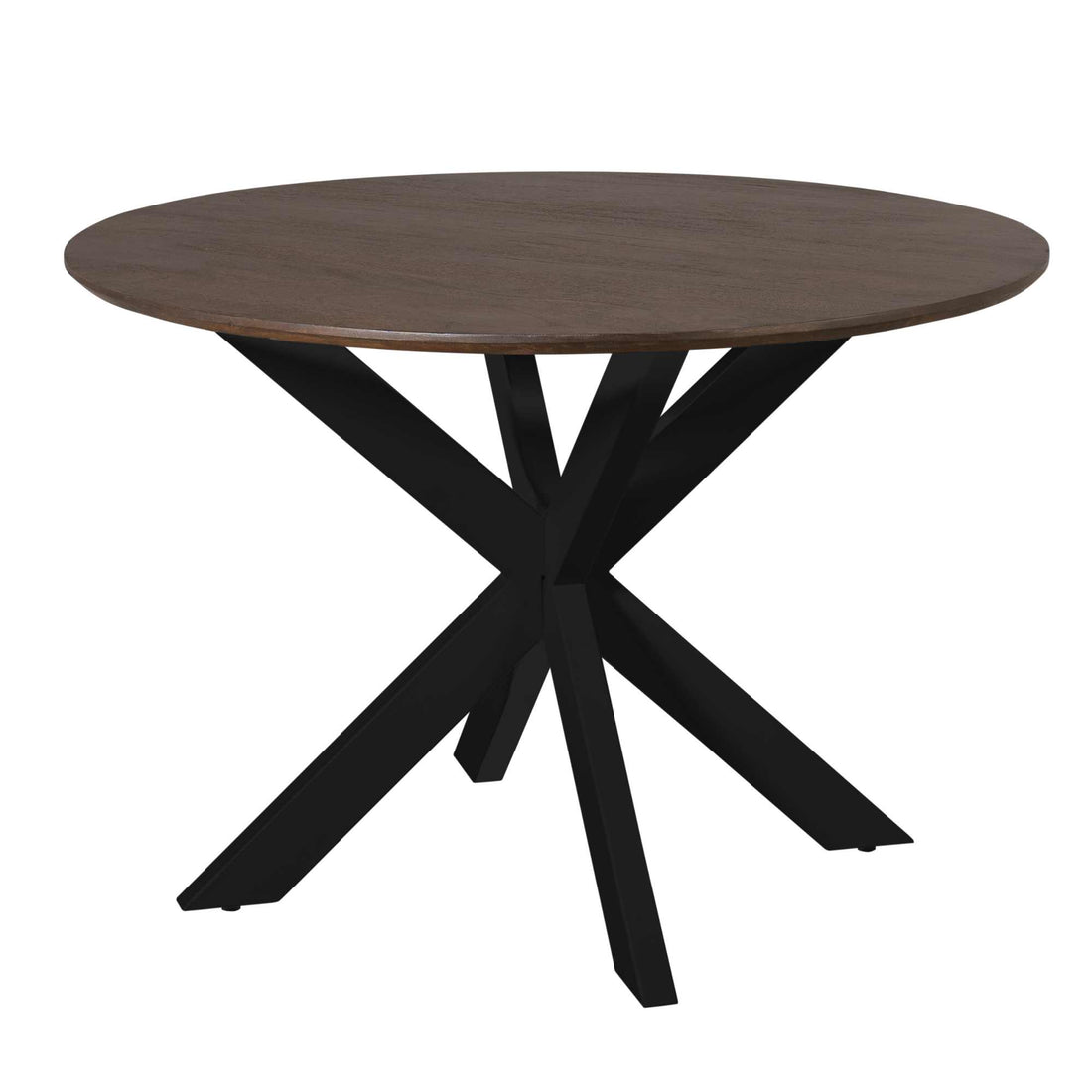 Ronde eettafel Madison Bruin Poot Zwart Mangohout 110 cm