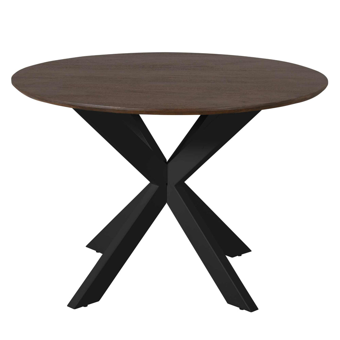 Ronde eettafel Madison Bruin Poot Zwart Mangohout 110 cm