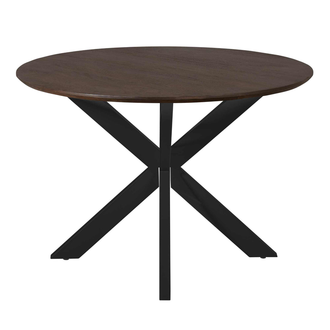 Ronde eettafel Madison Bruin Poot Zwart Mangohout 110 cm