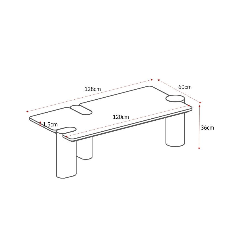 Salontafel Maeve Bruin Marmer 128 cm