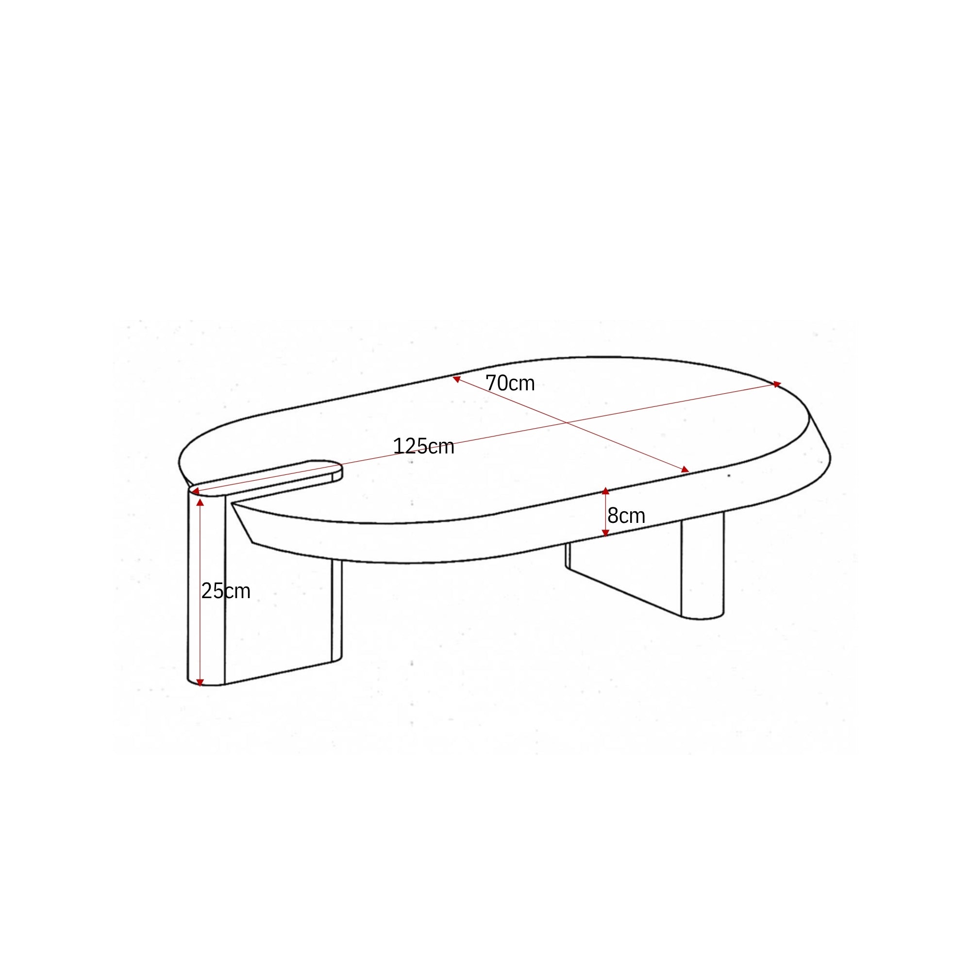 Salontafel Rava Bruin Mangohout 125 cm