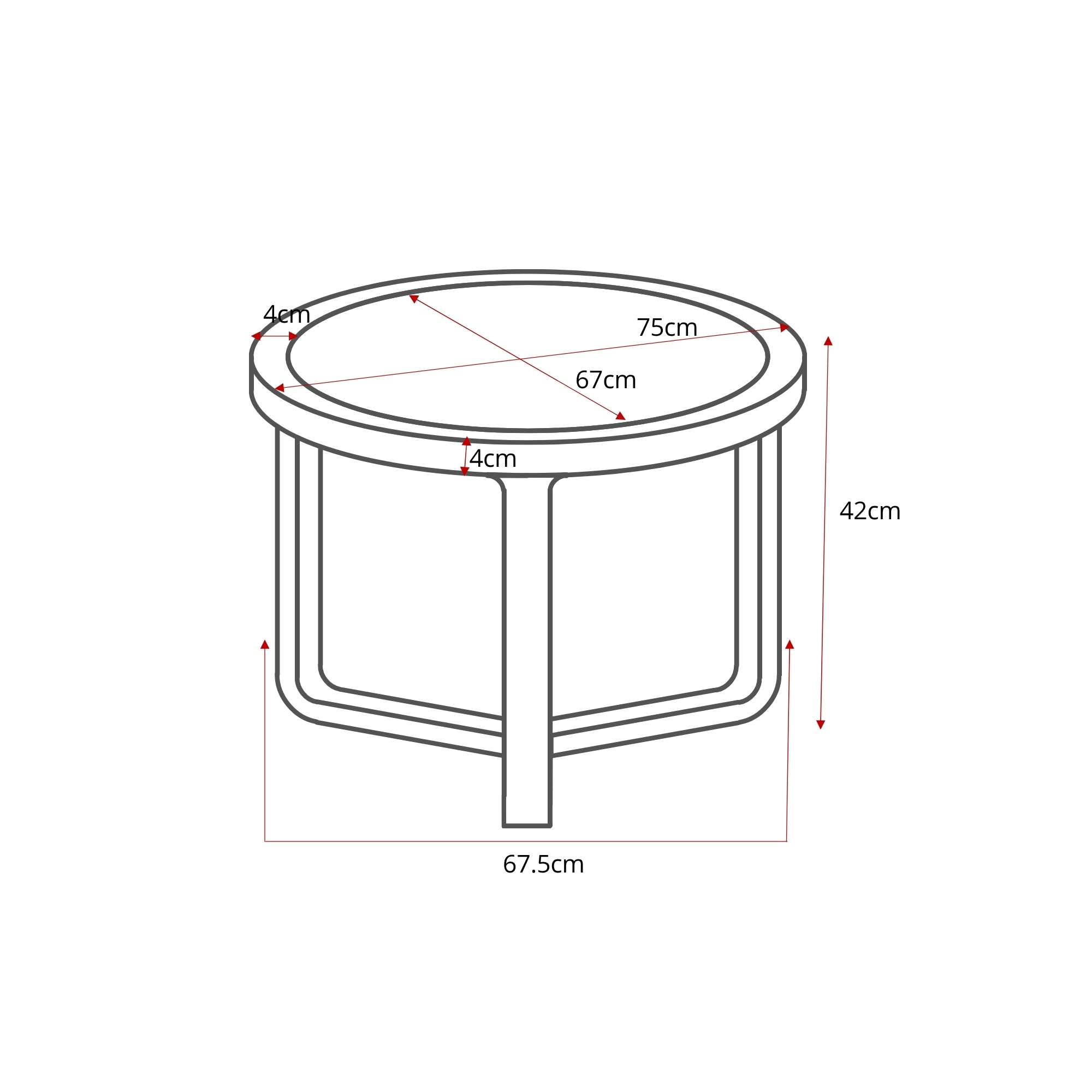 Salontafel Morris Bruin Travertin 75 cm