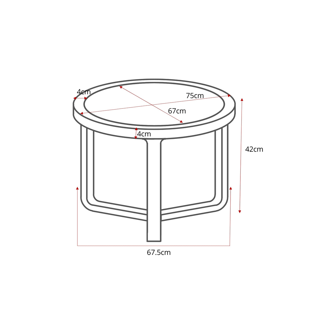 Salontafel Morris Bruin Travertin 75 cm