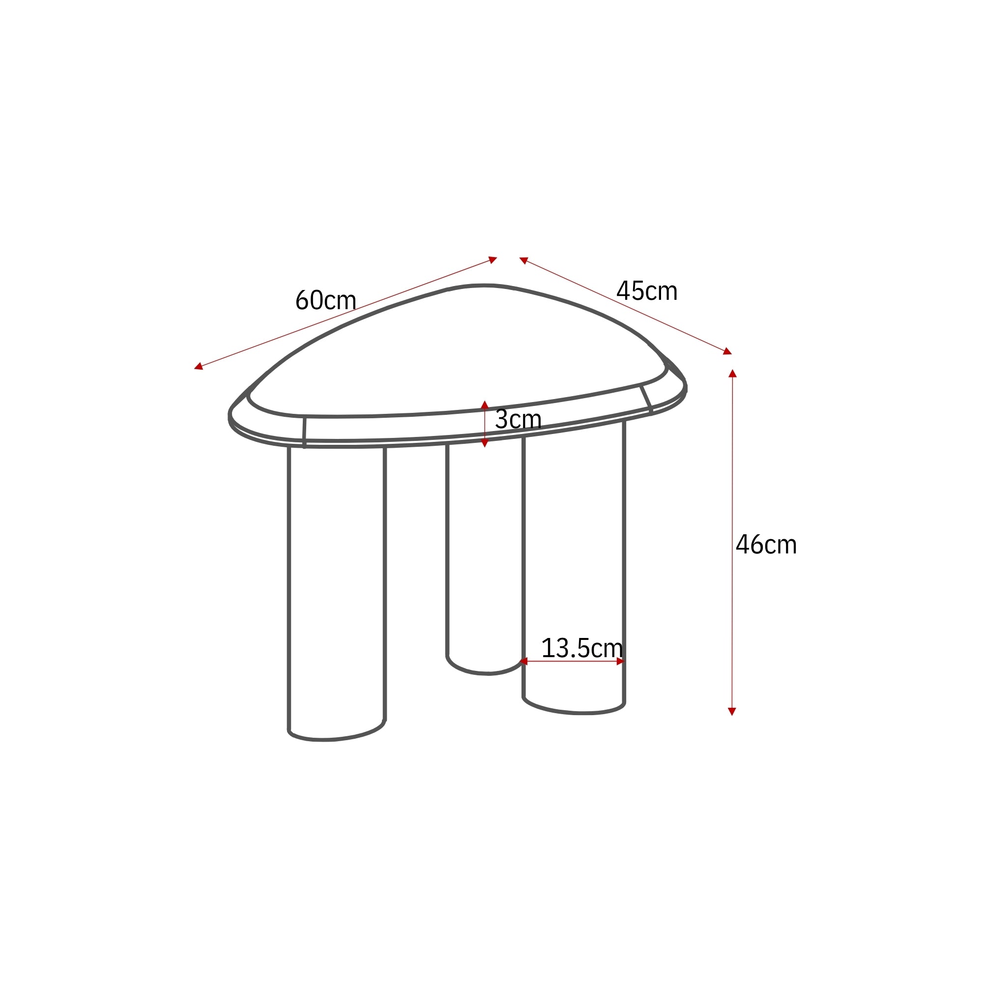 Bijzettafel Nuvé Naturel Botticino marmer 60 cm