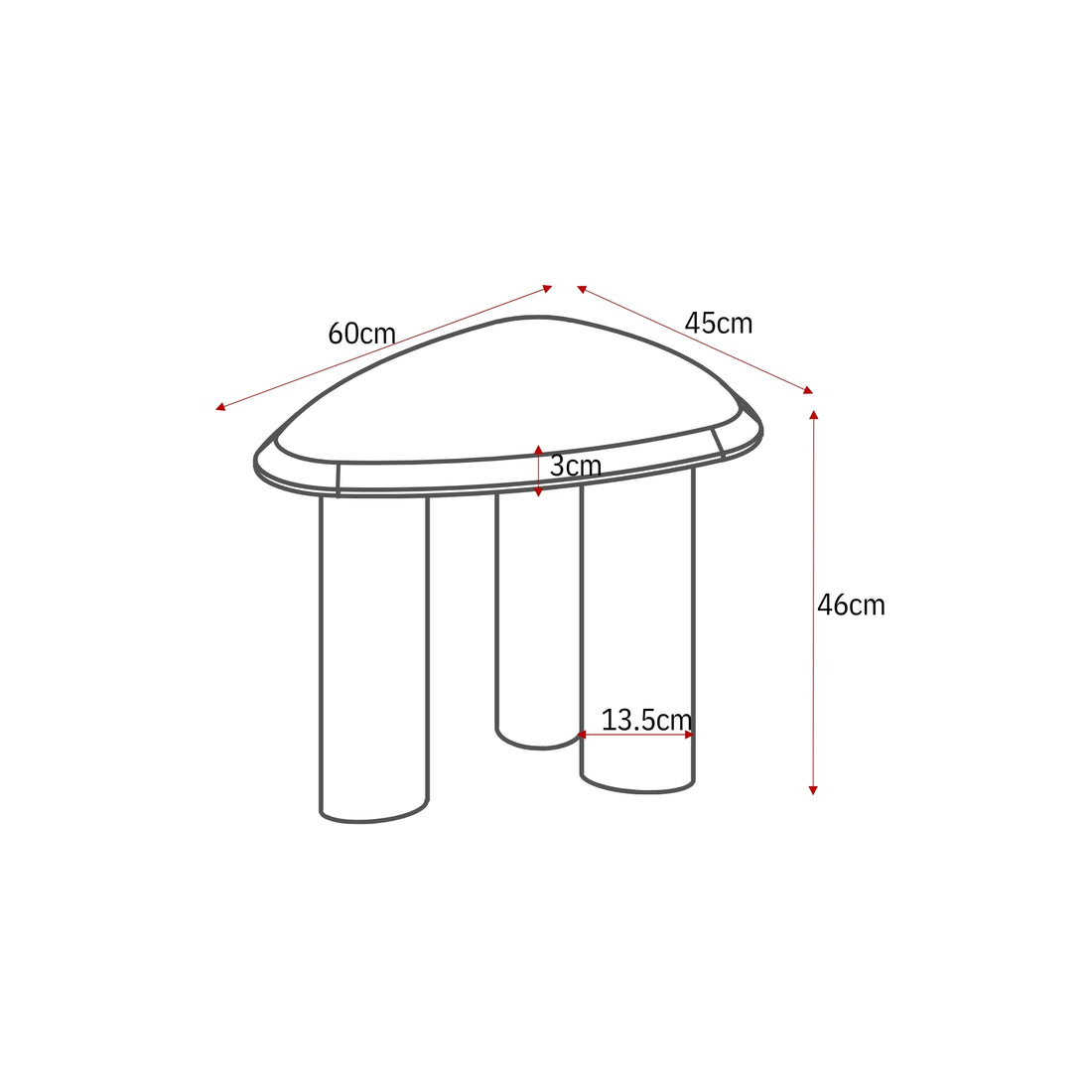 Bijzettafel Nuvé Naturel Botticino marmer 60 cm