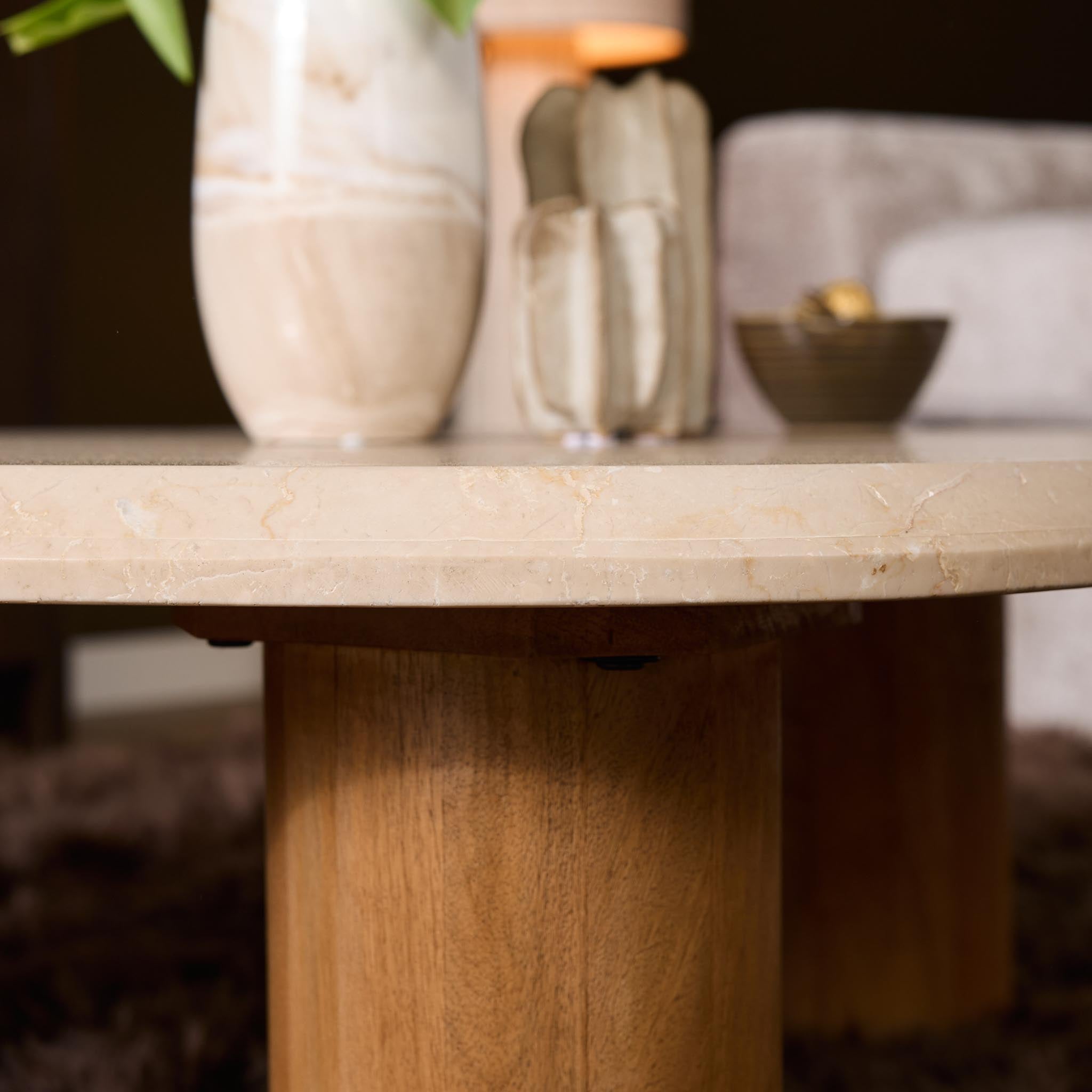 Bijzettafel Nuvé Naturel Botticino marmer 60 cm