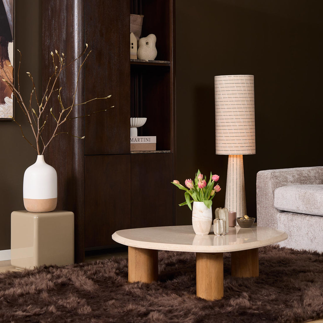 Salontafel Nuvé Naturel Botticino marmer 100 cm