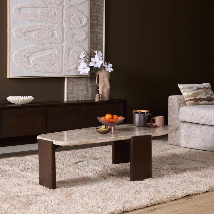 Salontafel Silva Bruin Marmer 130 cm