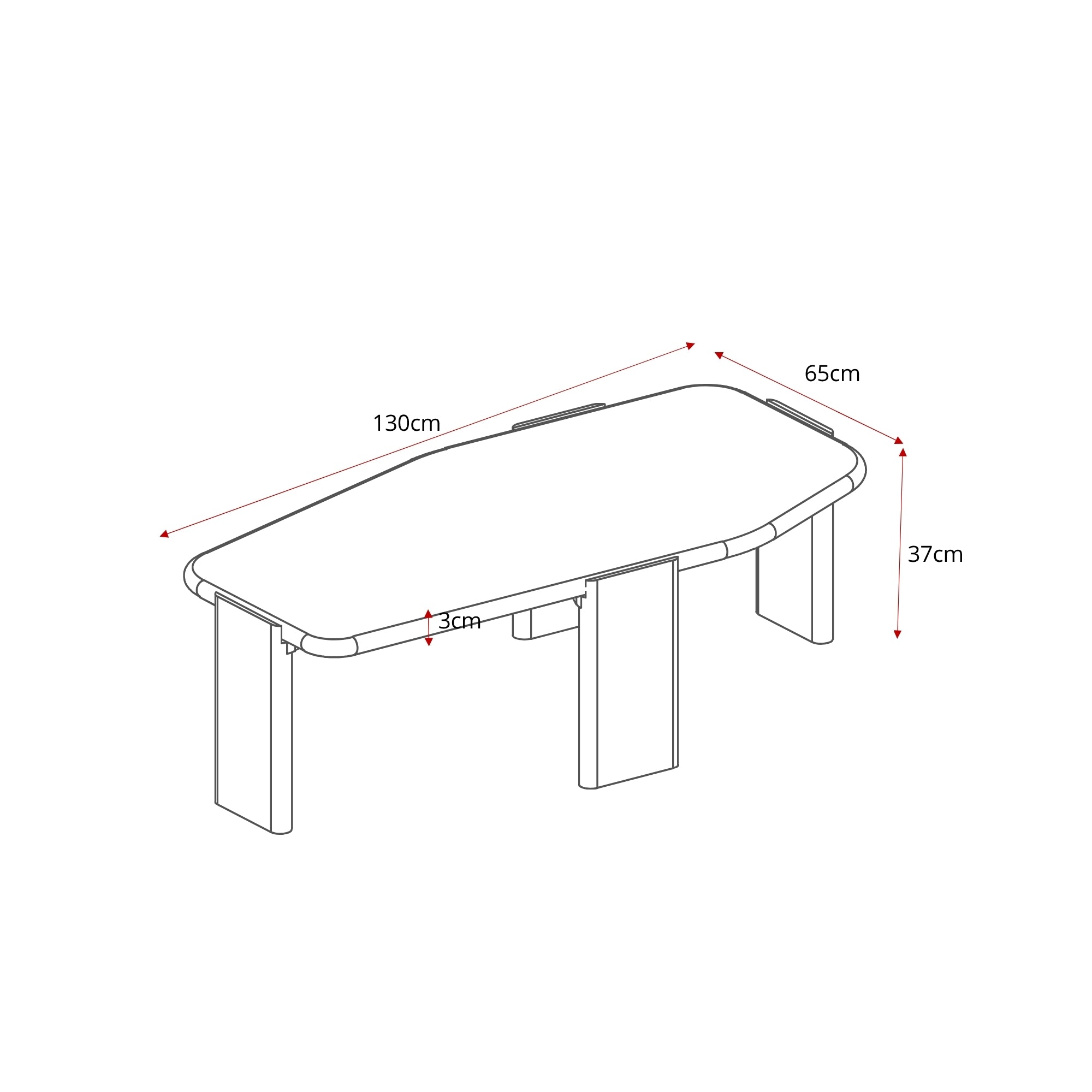 Salontafel Silva Bruin Marmer 130 cm