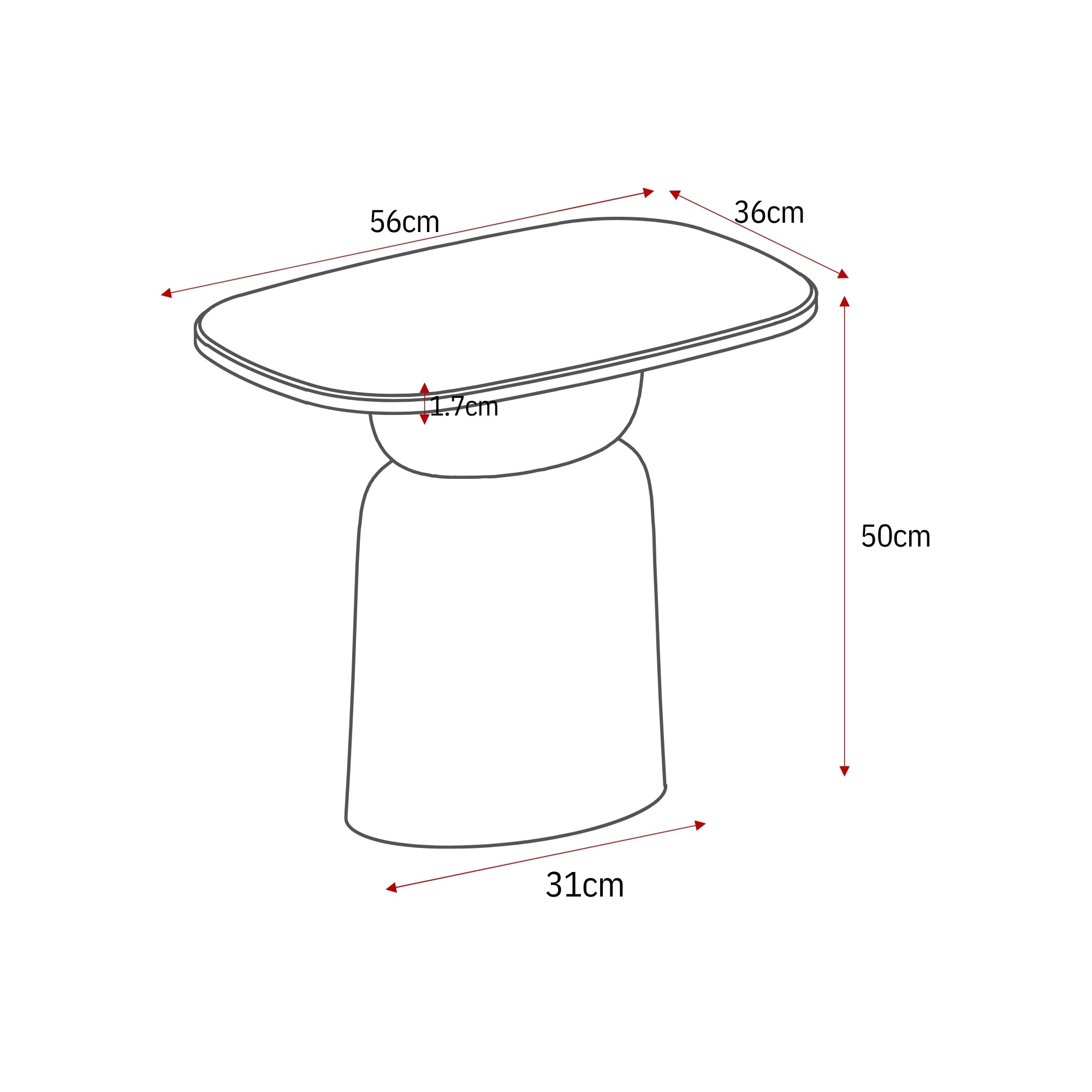 Bijzettafel Silva Bruin Marmer 56 cm