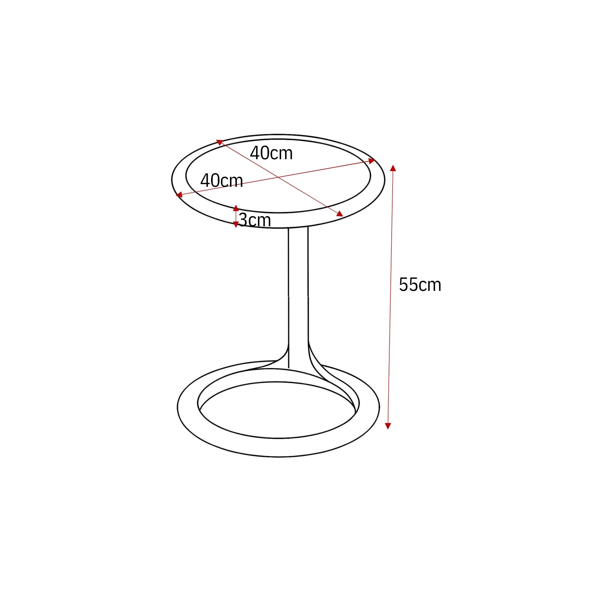 Bijzettafel Vinn Bruin Travertin 45 cm