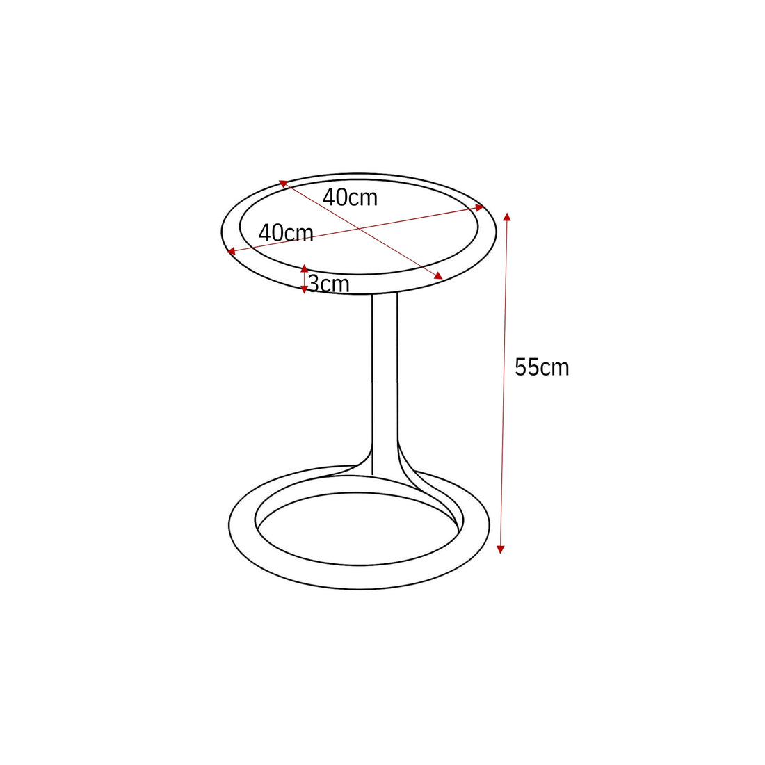 Bijzettafel Vinn Bruin Travertin 45 cm