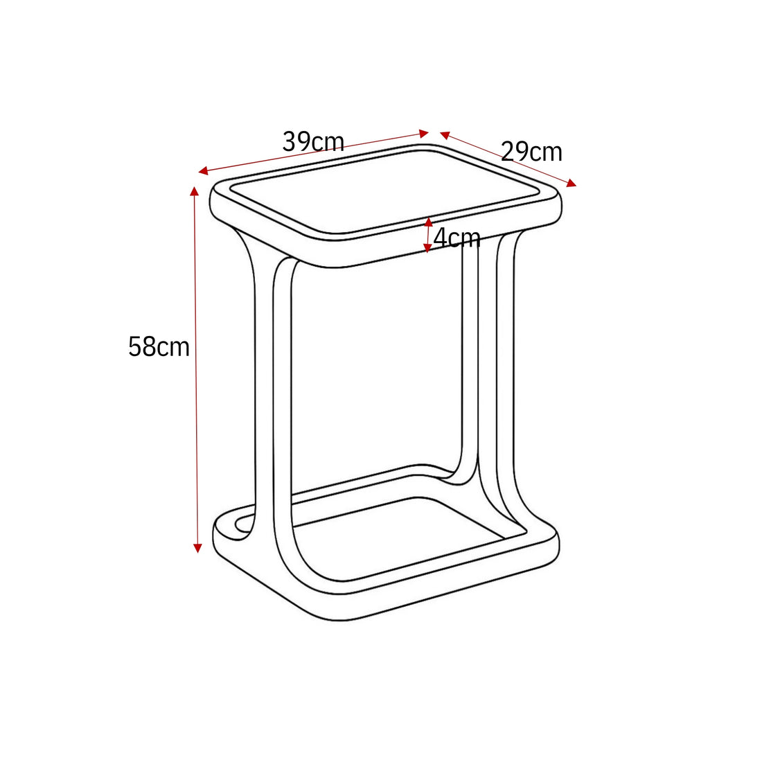 Bijzettafel Arvid Bruin Travertin 49 cm