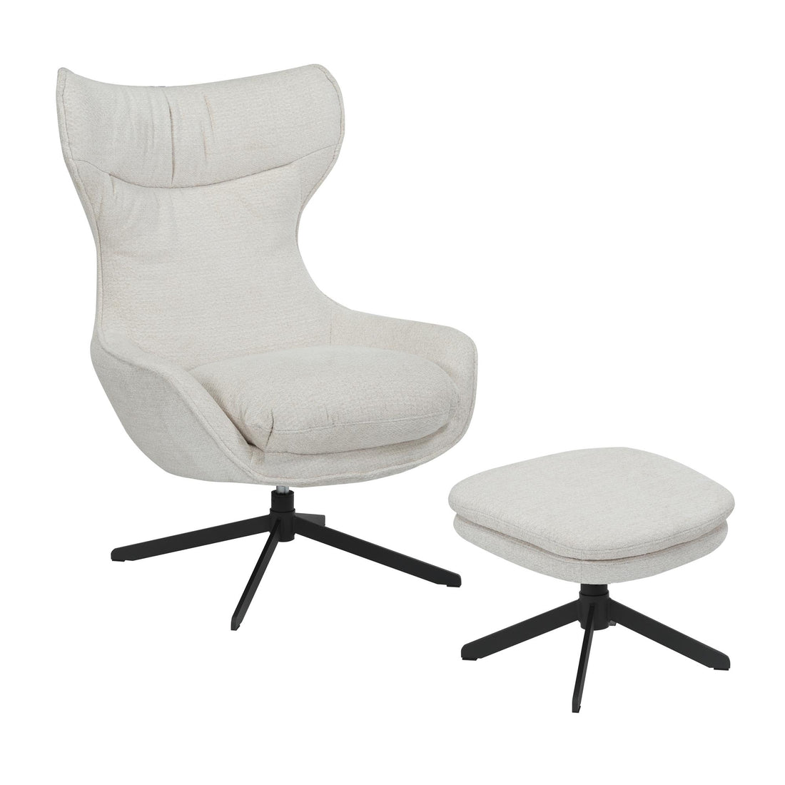 Draaibare fauteuil Olivia Gebroken wit
