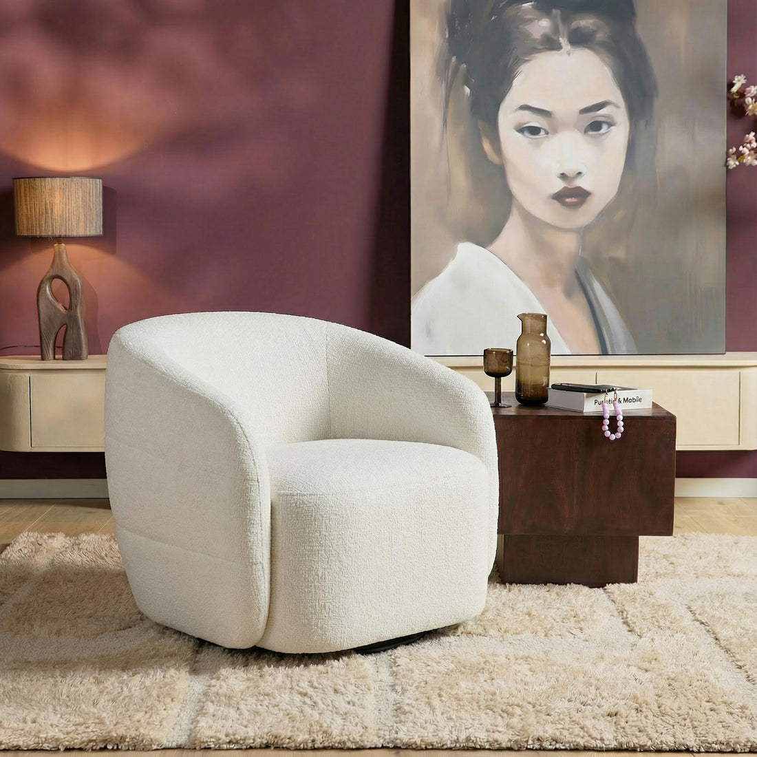 Draaibare Fauteuil Yara Off White
