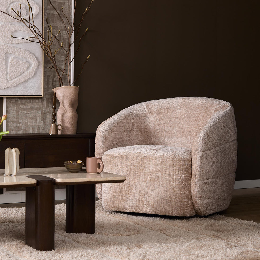 Draaibare Fauteuil Yara Beige