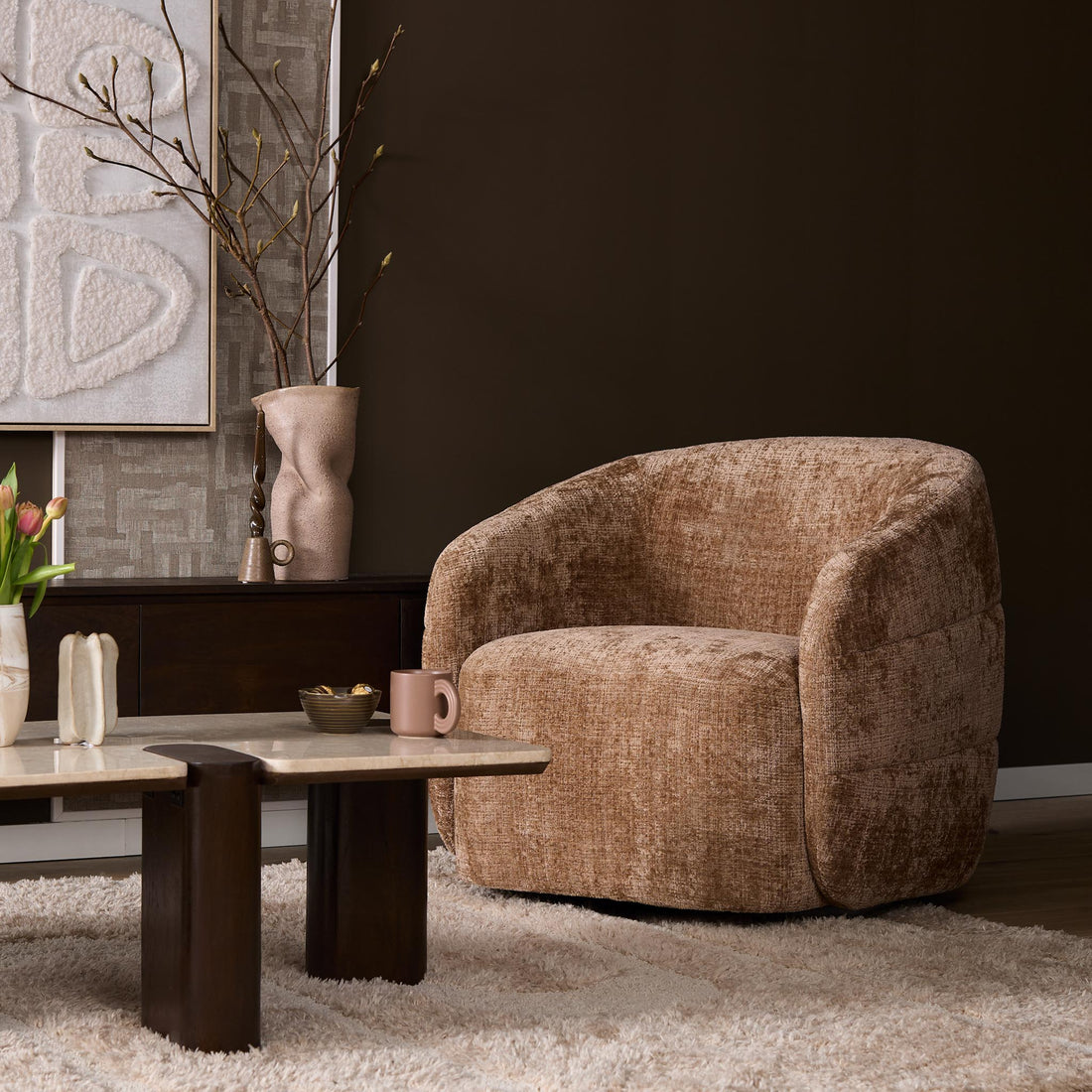 Draaibare Fauteuil Yara Cinnamon