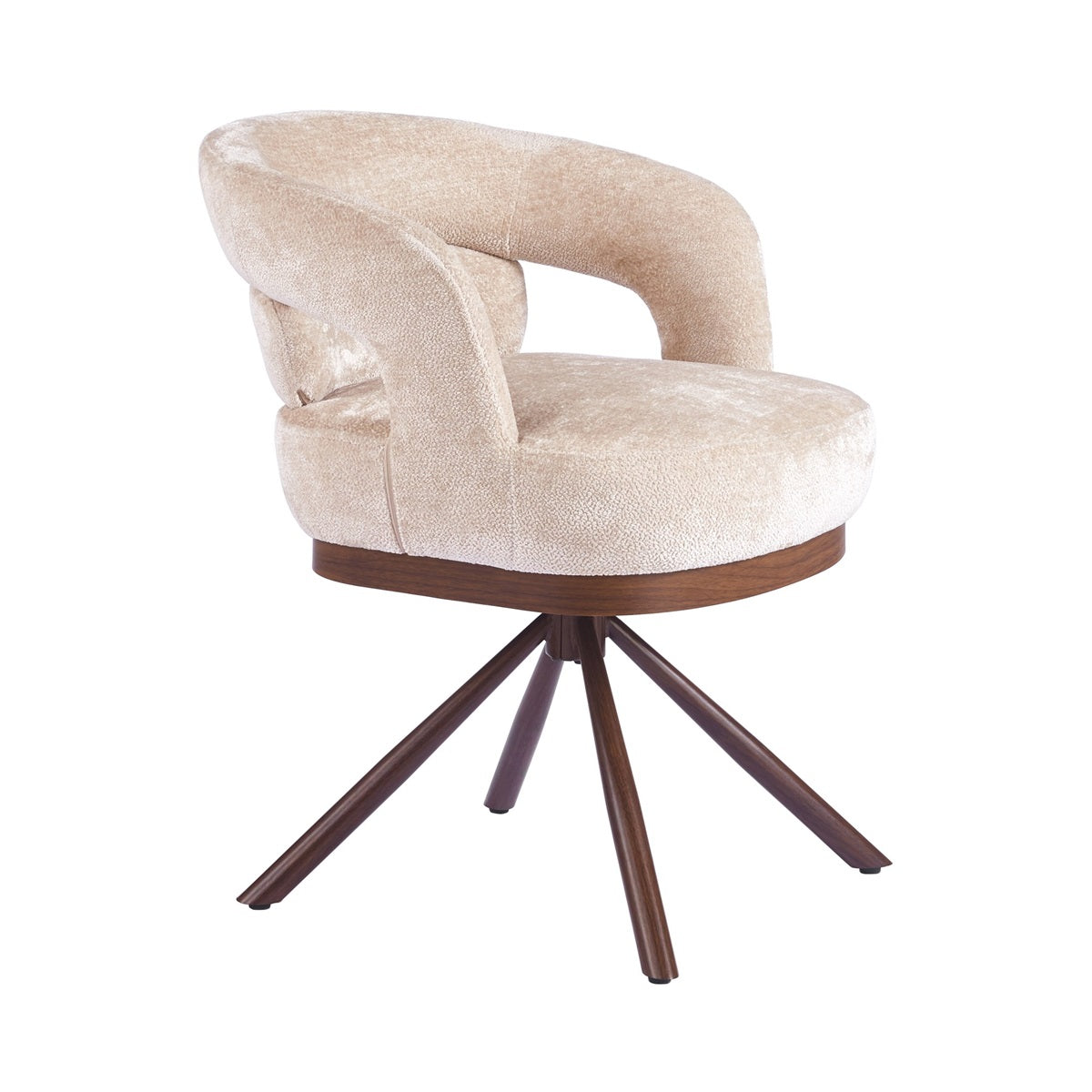 Eetkamerstoel Scorpion – Beige / walnootkleur
