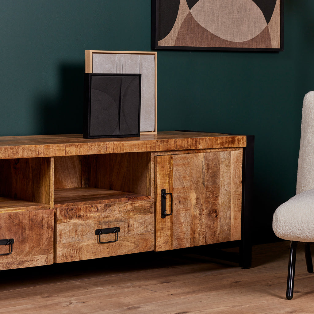TV-Schrank Boaz 200 cm | Zwei Türen und zwei Schubladen